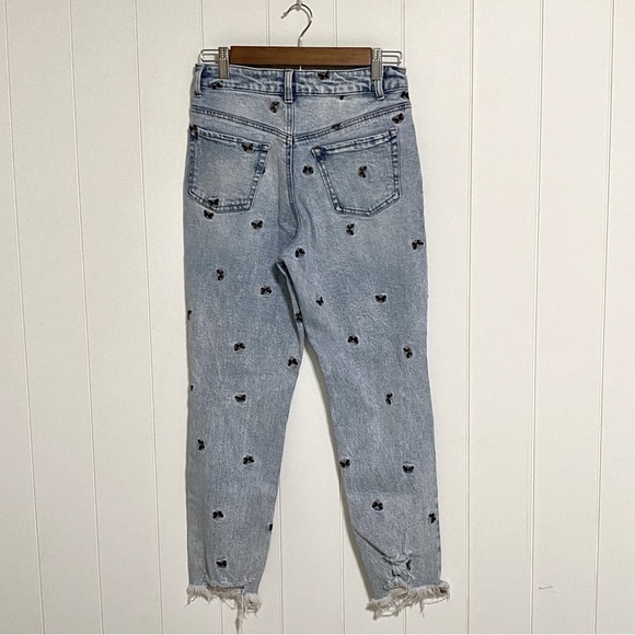 MATERIAL Girl Butterfly Embroidered Distressed Jeans size 5 - Picture 4 of 11